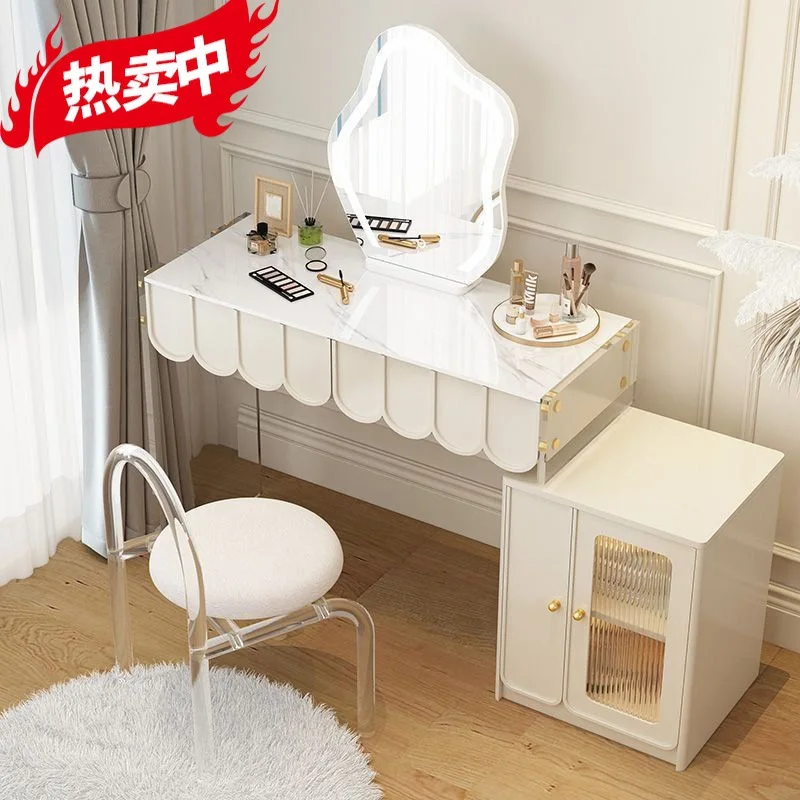 Cream all solid wood dressing table bedroom dressing table luxury ins wind modern minimalist rock makeup table storage