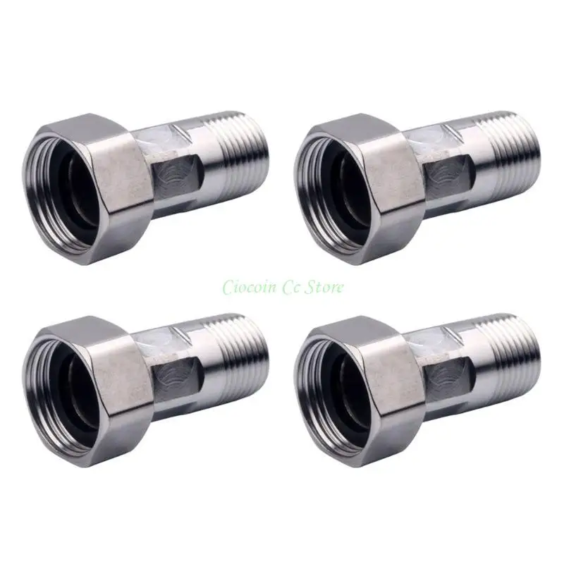 X90F 4Pcs Water Meter Pipe Fitting Stainless Steel Water Pipe Reducing Union 1/2inch Male 3/4inch Female Threaded Connector