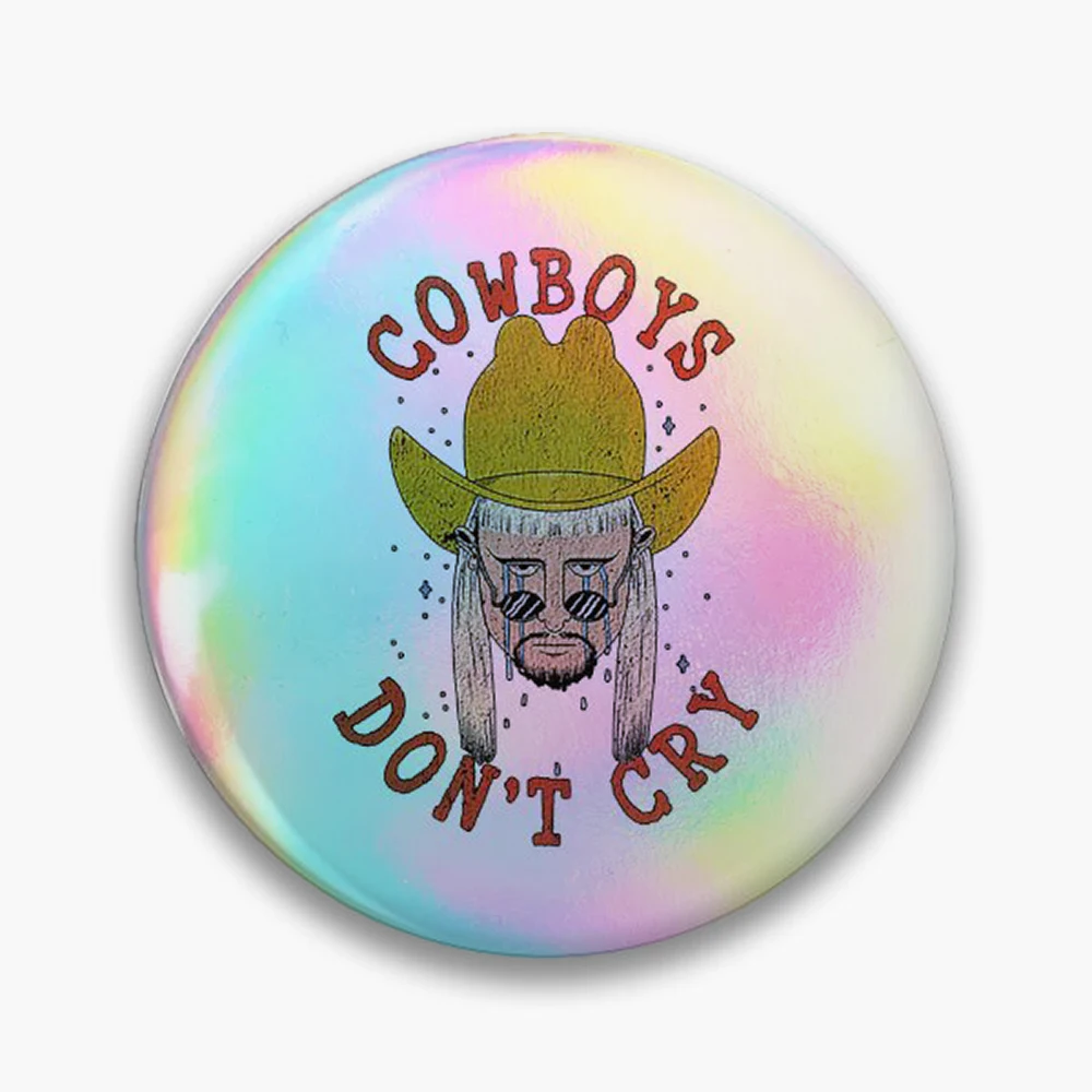 Oliver Tree Cowboy Tears dont cry Pin Holographic Star Heart Pin Brooches Laminated Button Fashion Accessory
