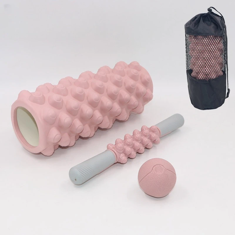 Yoga Column Yoga Equipment 33cm Spiky Floating-Point Massage Stick Hollow Foam Roller Fascia Ball Pilates Training Set