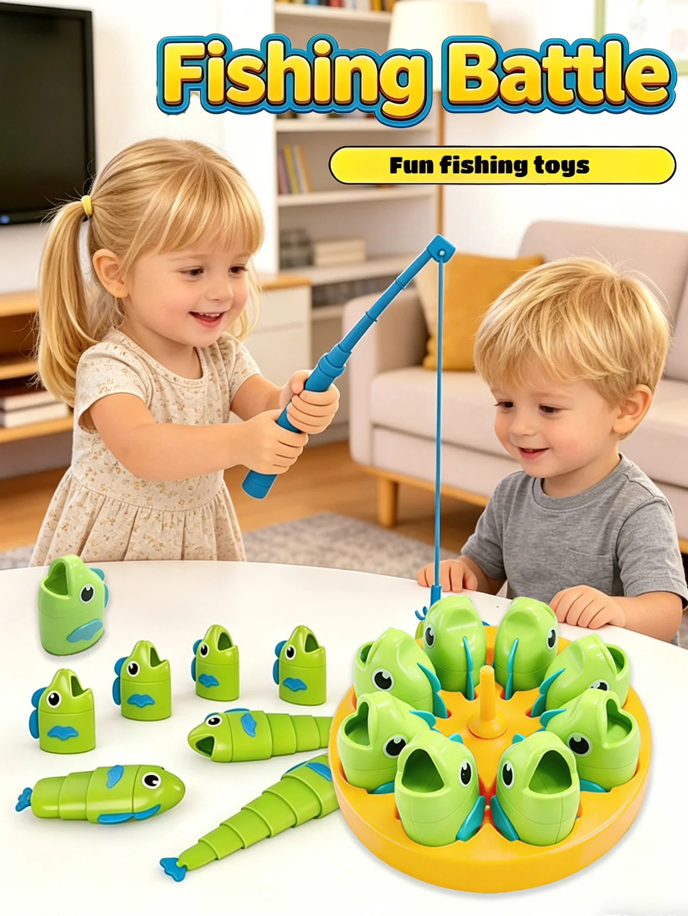 Fishing Master Ausziehbarer Angeltisch für Mini-Spiele - Lehrreiches Puzzle-Spielzeug für Kinder