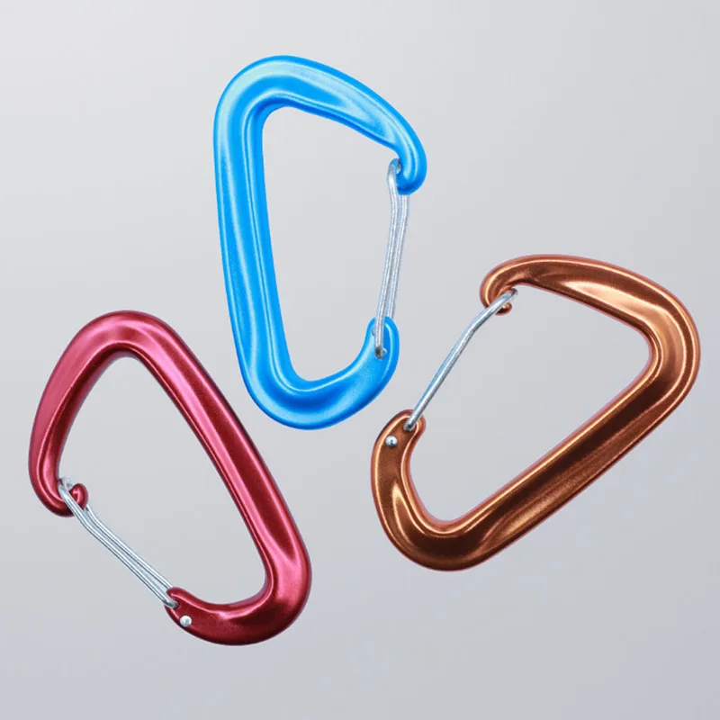 Carabiner D Shape Clip Hook, Portable for Climbing, Snap Clip, Aluminium Backpack Hook, 12kN, 22g, Hot Sale