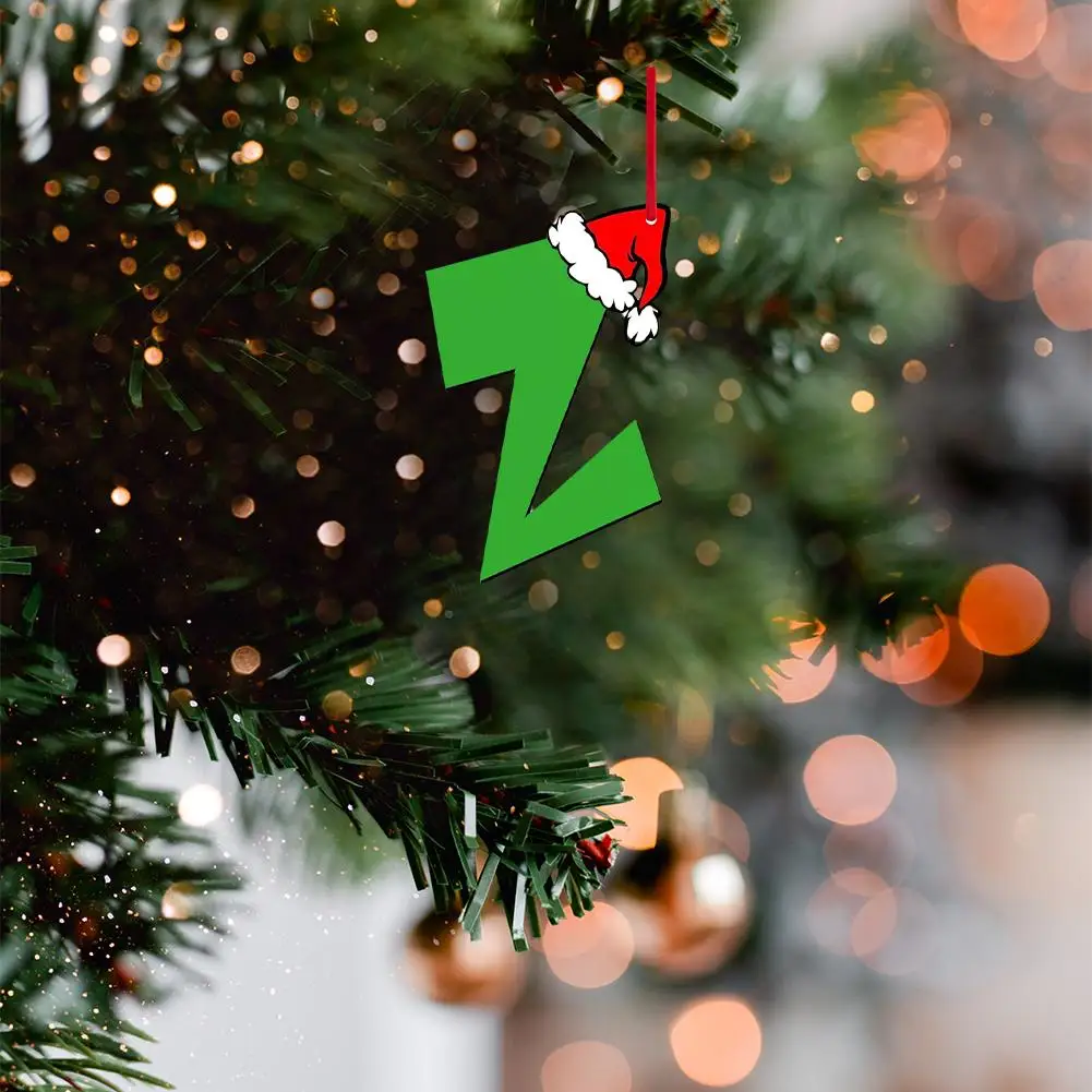 Christmas Creative 26 Lettersdecorative Pendants Double Side Printed Christmas Tree Letters Home Party Gifts For Home Car