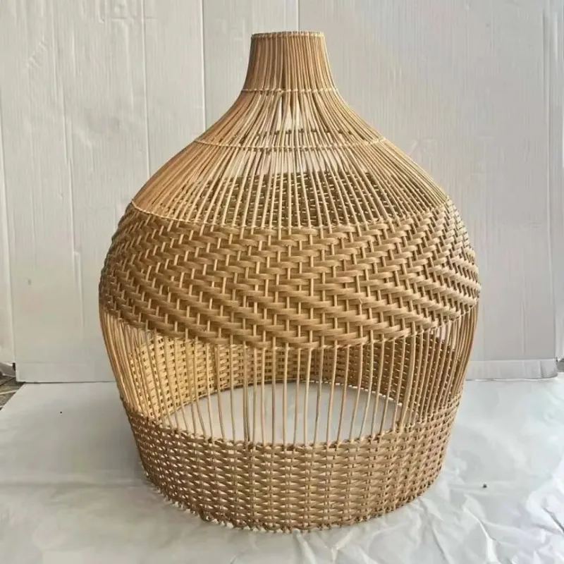 

Modern art design rattan hanging screen chandelier restaurant decorative light