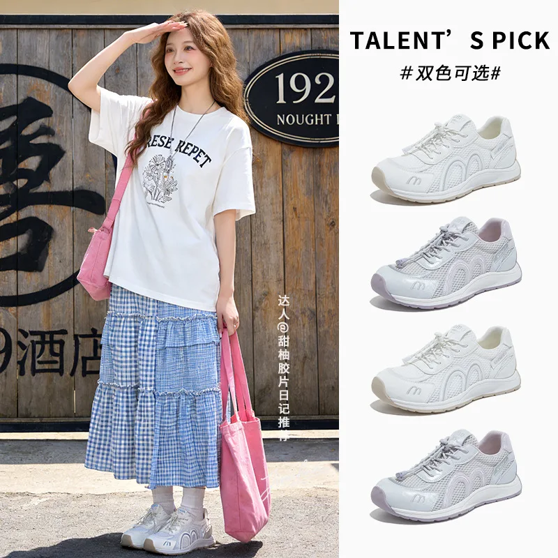 

MDMicoleD Dad Shoes Women's Spring New Thick-soled Breathable Moral Training Casual Sports Running Sneakers Spring