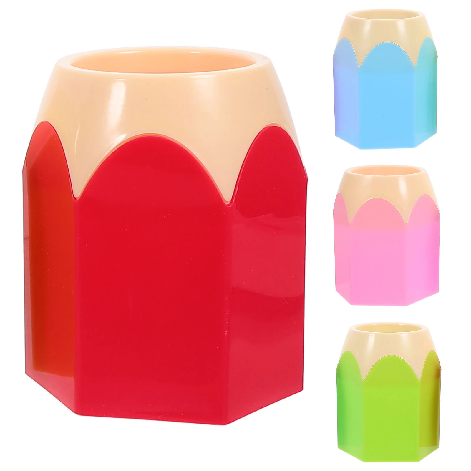 

4 Pcs Student Pencil Holder Pot for Desk Holders Colored Organizer Desktop Classroom Pencils