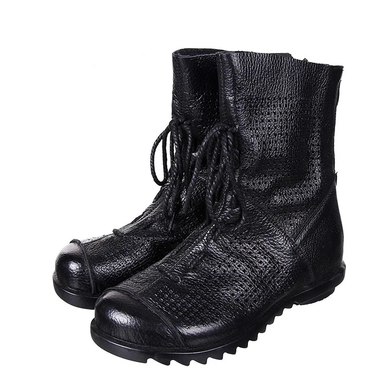 Xiuteng 2022 Style Cut Outs Women Ankle Boot Zapatos Mujer Gray And Black Genuine Leather Shoes Woman Summer Cool Boots With Zip