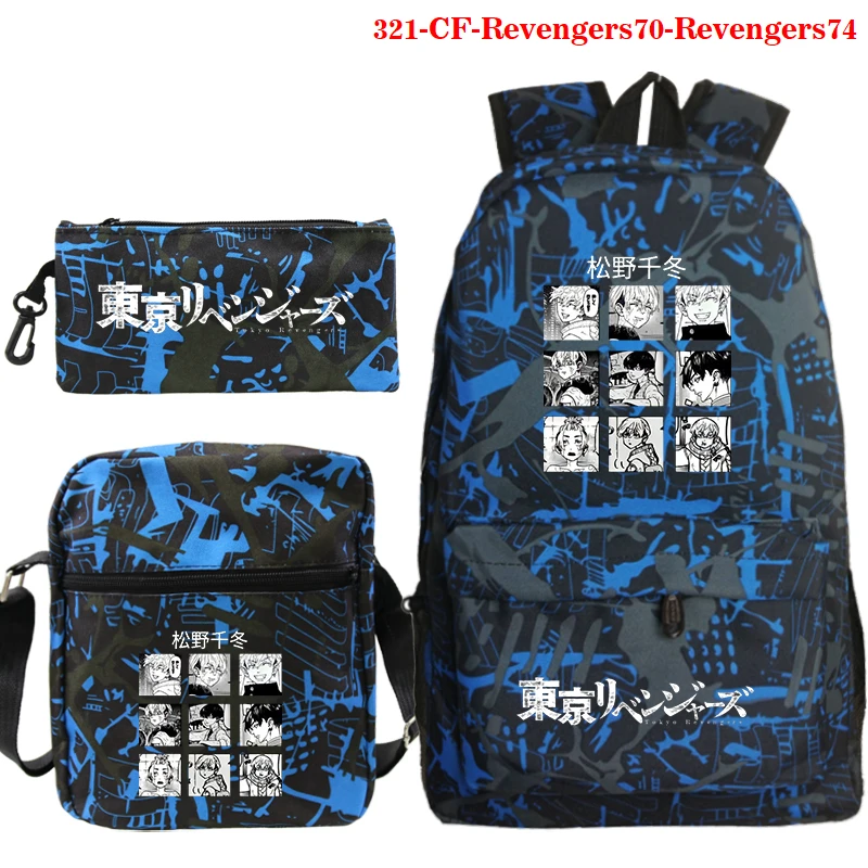 Anime Tokyo Revengers Backpack Student Schoolbag 3Pcs/Sets Shoulder Bags Tokyo Revengers Print Travel Bags Men Book Bags Mochila