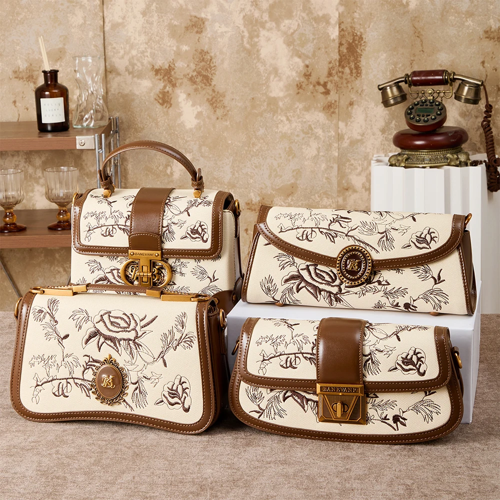 Ladies' handbag, new Chinese style French stick bag, niche single shoulder crossbody bag, 2026 new Chinese style embroidered arm