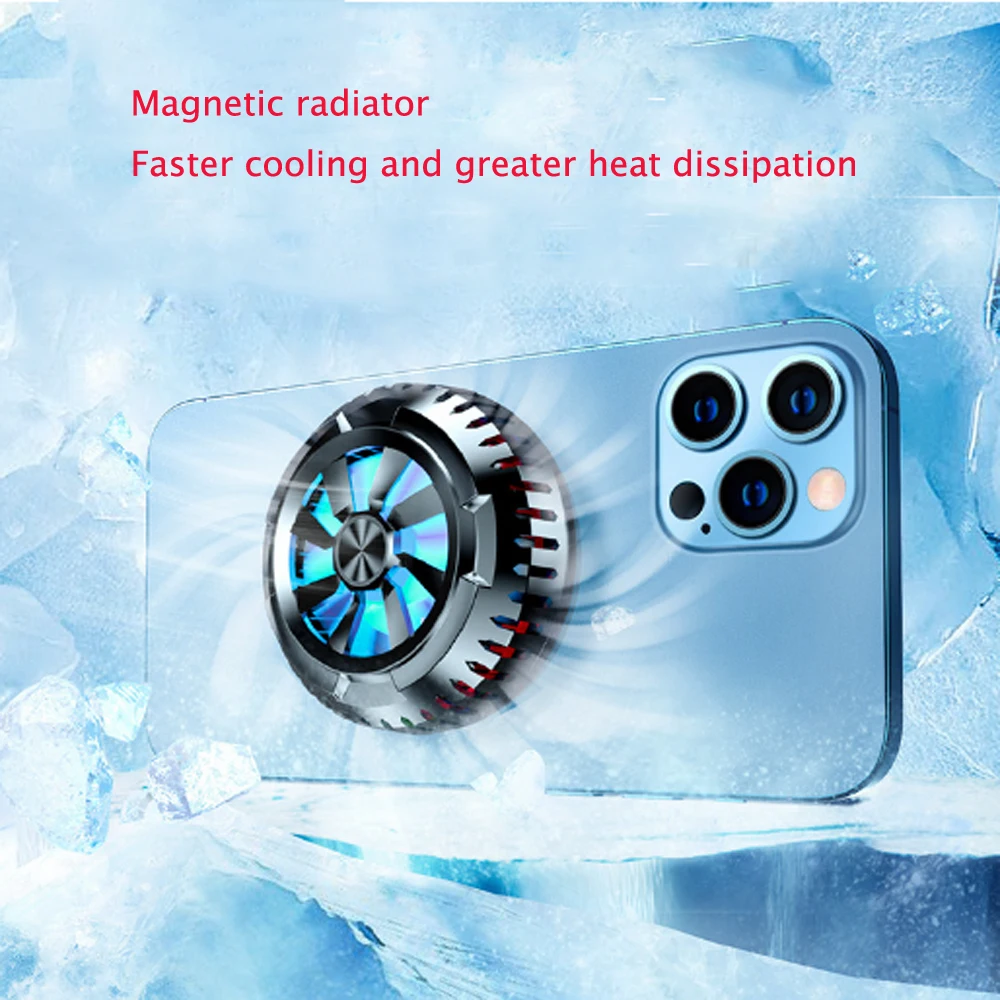 Magnetic Suction Universal Phone Cooling Fan Radiator Turbo Hurricane Game Cooler Cell Phone Cool Heat Sink For IPhone Samsung