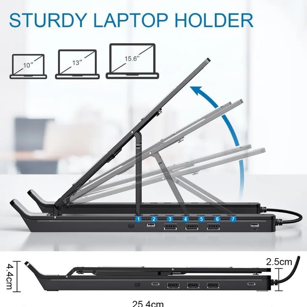 Stojak na laptopa Przenośny wspornik ze stopu aluminium do Macbooka Składany regulowany stojak na tablet komputerowy PC Uchwyt odprowadzający ciepło — zdjęcie produktu 5