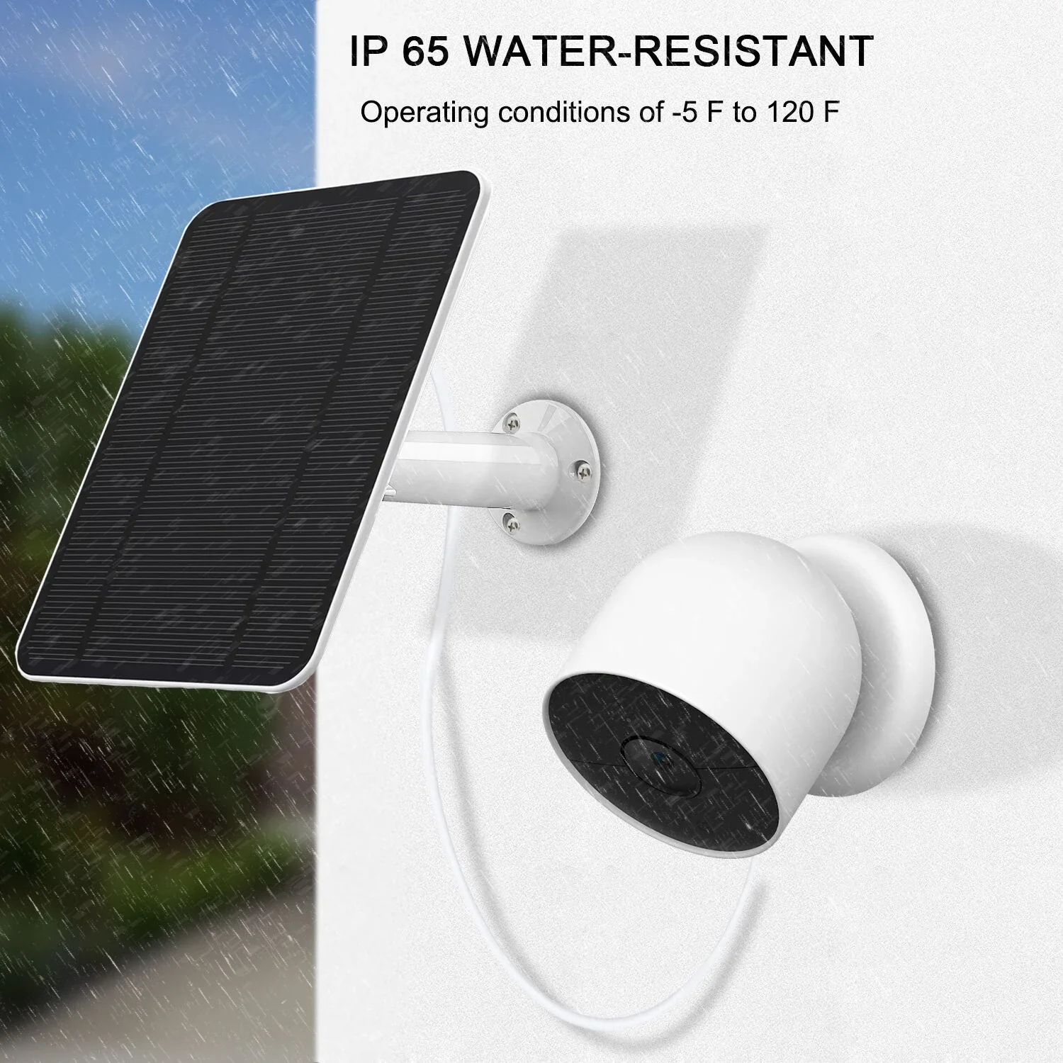 Panneau Solaire 4W 5V Avec Rotation 360° Pour Caméra Google Nest – Extérieur/intérieur, Câble 4m
