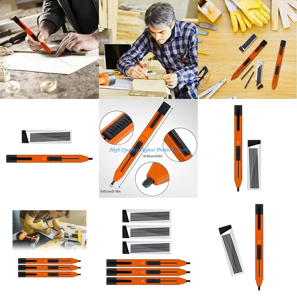 

U2JE Mechanical Carpenter Pencil Automatic Pencil for Architect Woodworking, Drafting