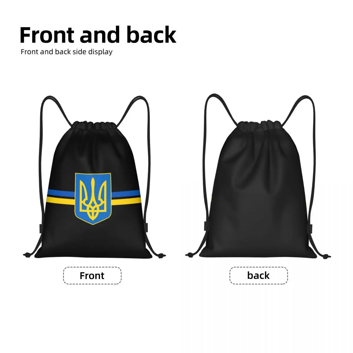 Feel Of Ukraine Stripe Proximity Wstring Sac à dos pour homme et femme, sac de sport de sport, sac d'entraînement Blason 21