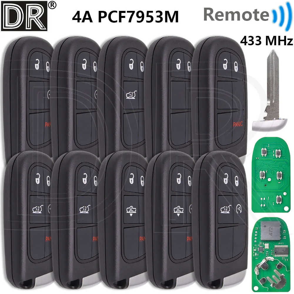 

Great NXP 4A PCF7953M Chip 433MHz GQ4-54T Proximity Car Remote Control Key For Jeep Cherokee Dodge Ram 1500 2500 3500 2014-2018