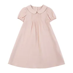 Summer Short Sleeve Baby Girls Dress New Children's Clothing Casual Cotton Dress Kids Girls Clothes Pink Color