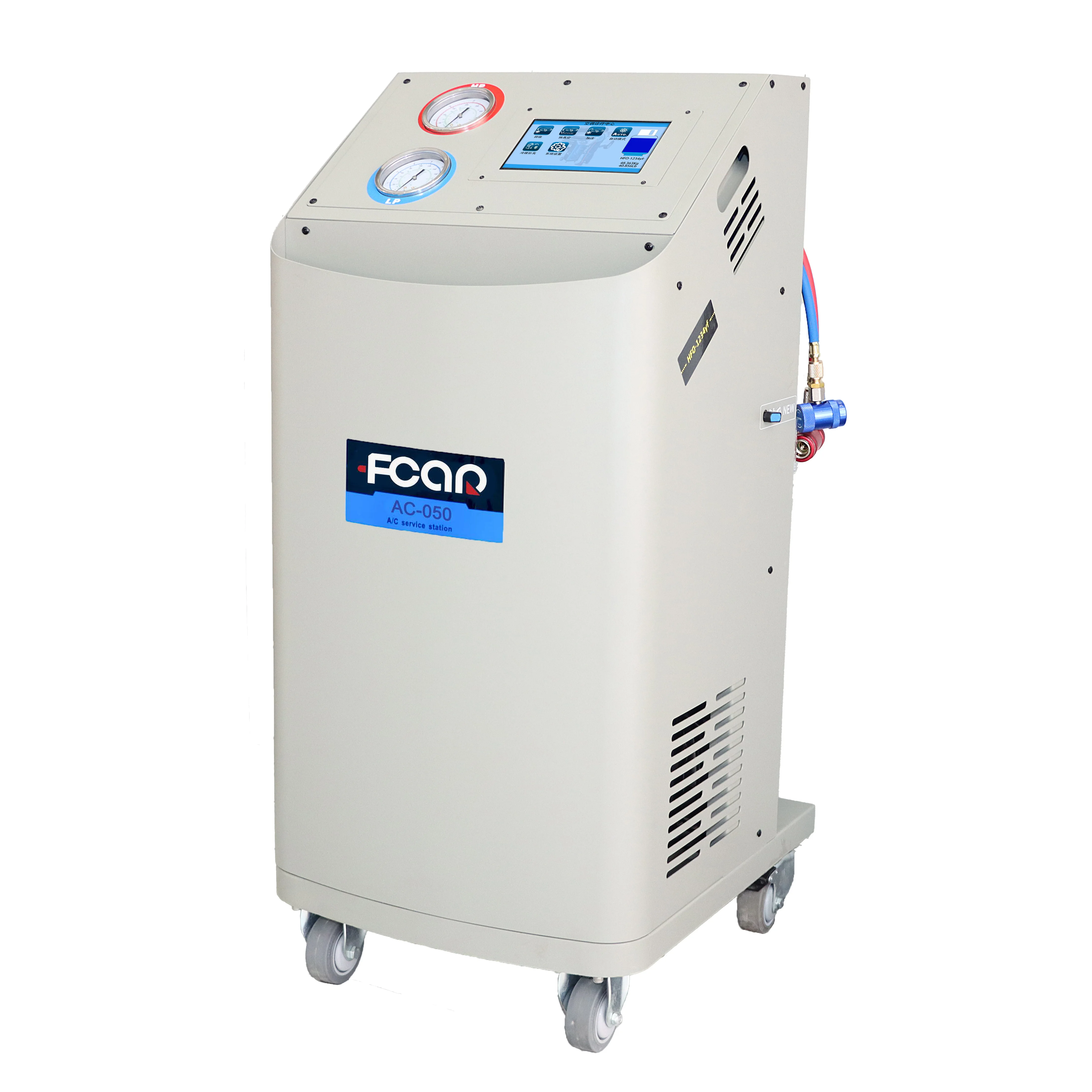 Fcar AC-050 آلة استعادة مبردات تكييف الهواء ذات النظام المزدوج R134a HFO-1234yf معدات ورشة عمل محطة خدمة A/C