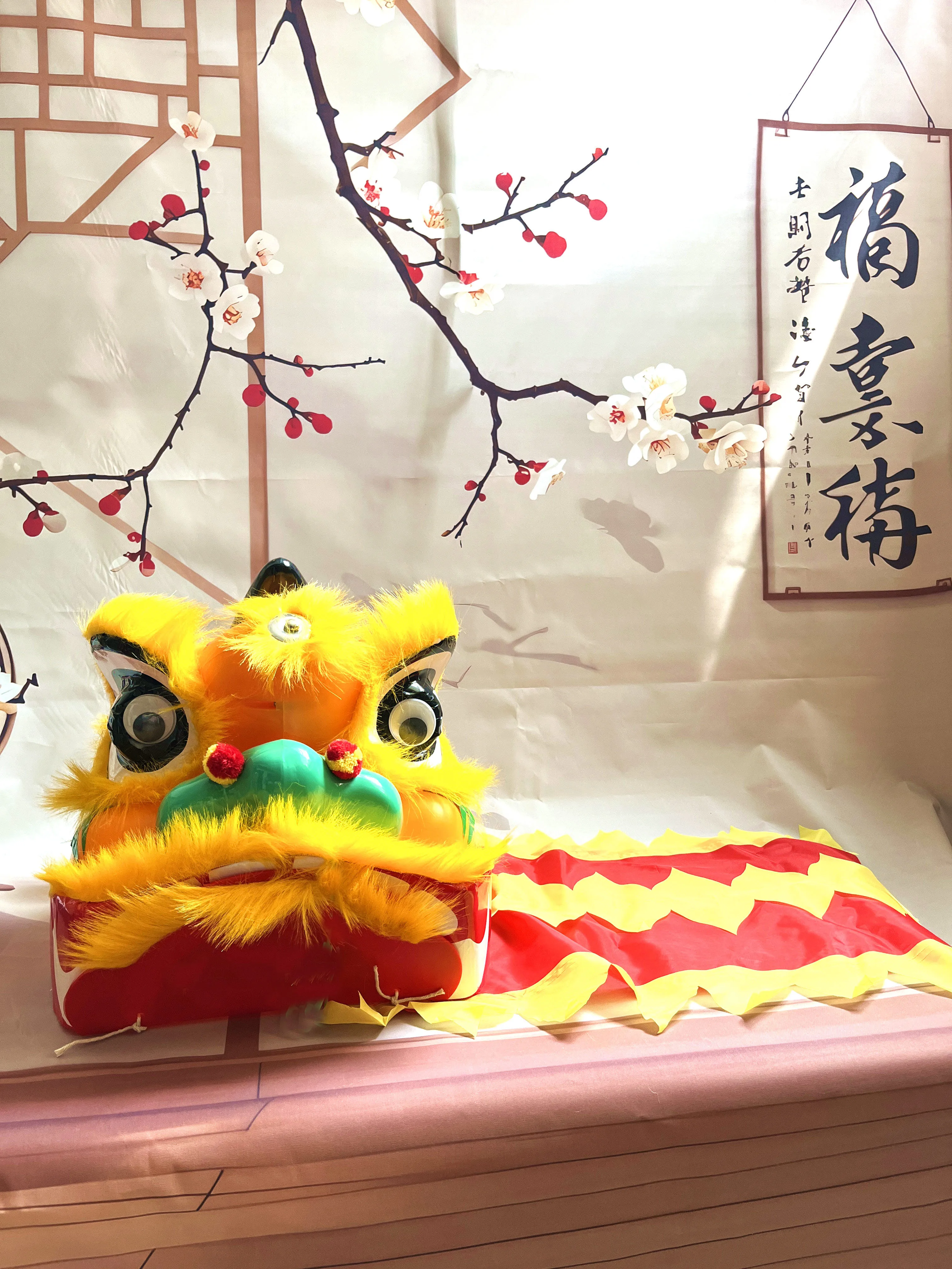 Lion Dance Costume 12 Inch 3-5 Age  Chinese Cosplay Mascot Prop Kid Child Party Performance Sport Carnival Stage