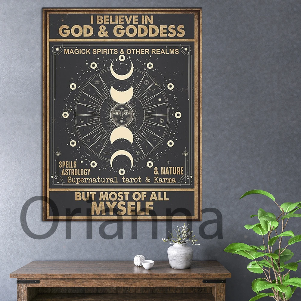 

Wall Art Hd Printed Poster Modern I Believe In God And Godness But Most Of All Myself Witch Canvas Painting Vintage Home Decor