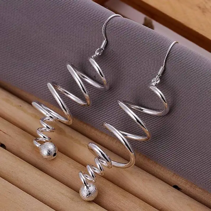

New 925 Sterling Silver Earrings High Quality Elegant Cute Women Charms Wedding Classic Jewelry Hook Lovly Gift