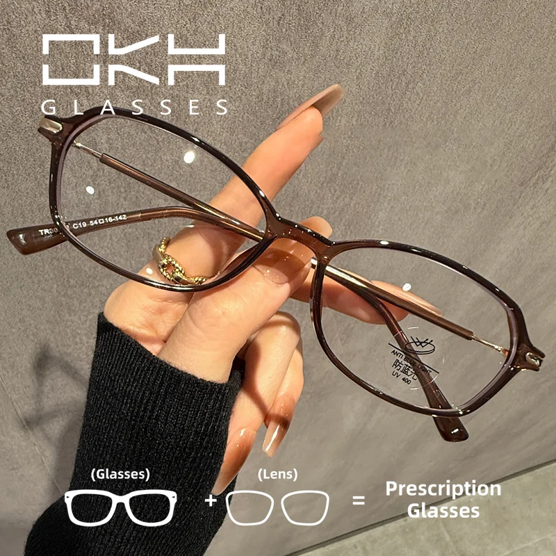 

OKH легкая маленькая оправа в форме бабочки с защитой от синего света, женская оправа, очки для близорукости, очки по рецепту для чтения