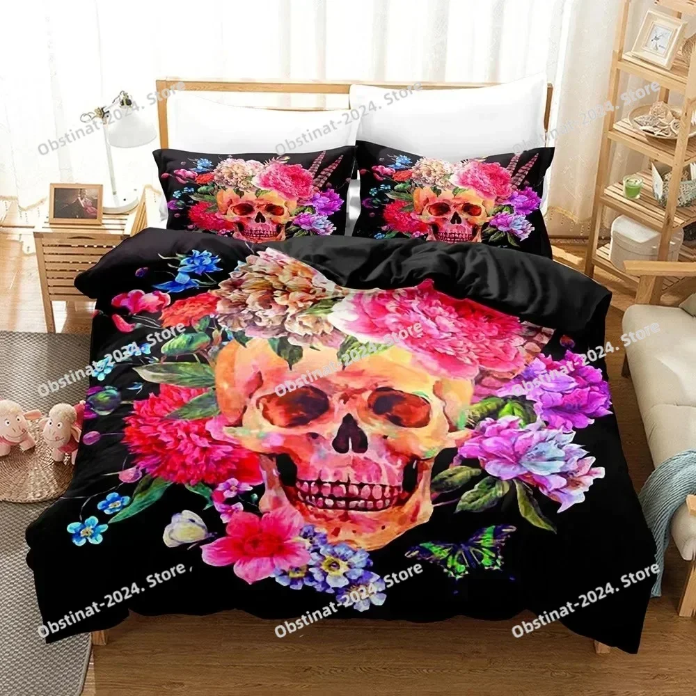3D Black Lining Skeleton Bedding Sets Duvet Cover Set With Pillowcase Twin Full Queen King Bedclothes Bed Linen