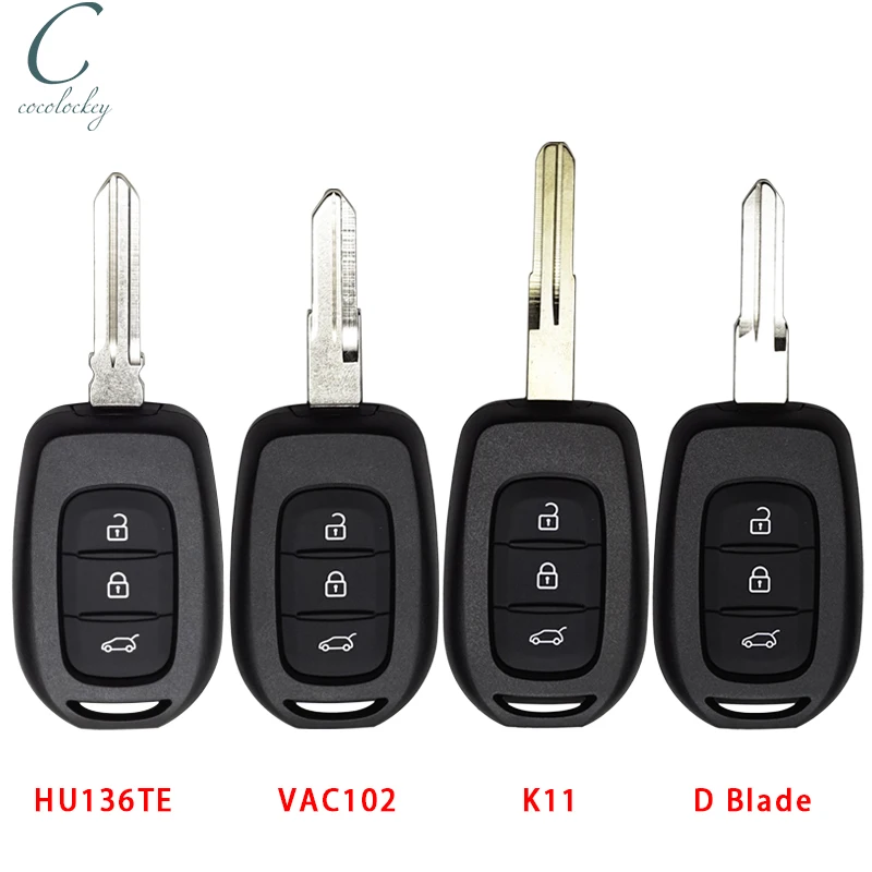 Cocolockey for Dacia Logan Lodgy Dokker 3Button Remote Key Shell for Renault MASTER CLIO TRAFIC 4 Sandero 3B Blank Housing Fob
