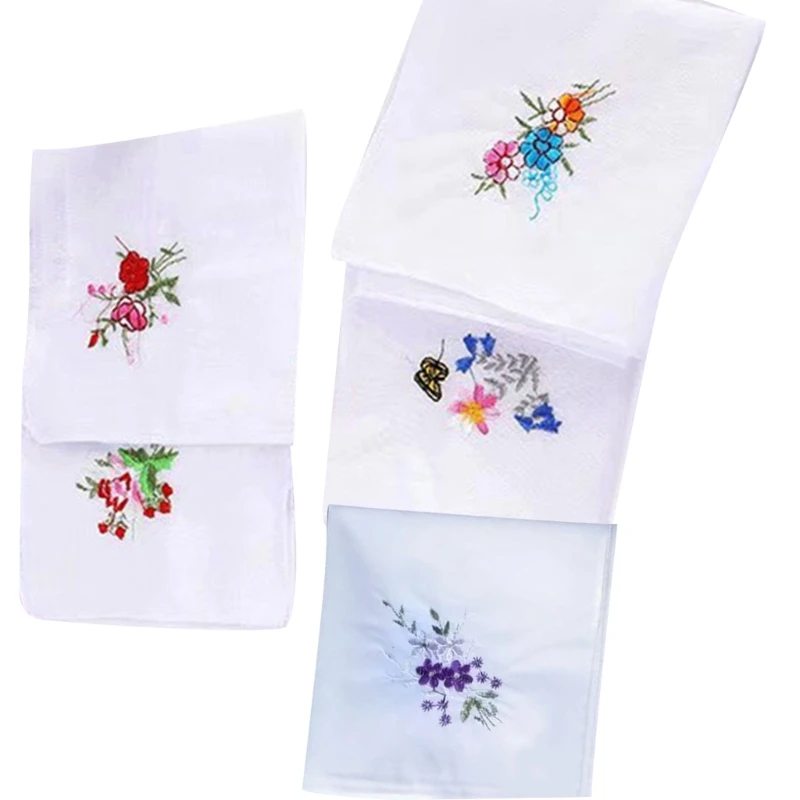 Bandanas bolso para adultos lenço quadrado portátil multiuso bordado suor limpar toalha acessórios femininos