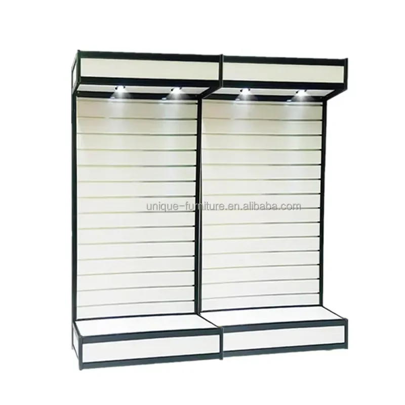Mobile Phone Store Furniture Smart Phone Display Shelf with Slat Wall Display Accessories Wall Cabinet for Laptop Shop