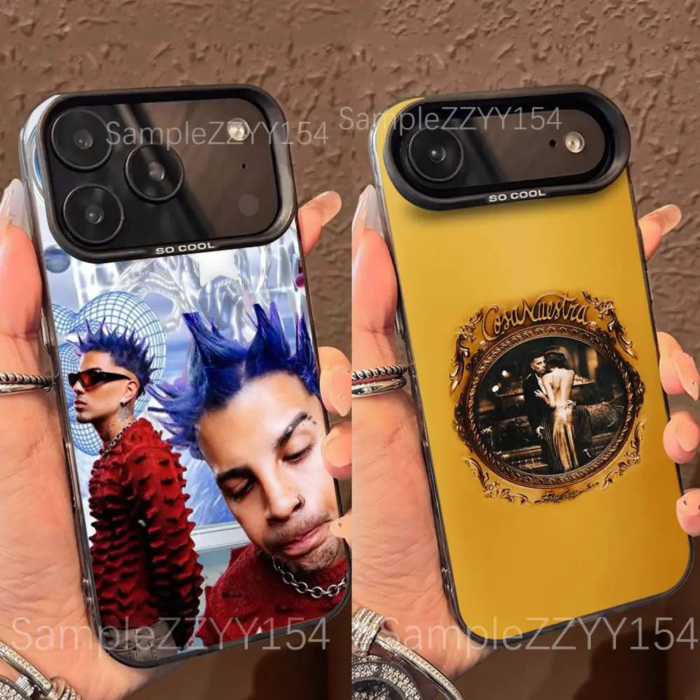 

R-Rauw A-Alejandro Cosa Nuestra Phone Case For iPhone 17,16,15,14,13,12,X,8,Pro,Max,Plus,E,SE4,Air,Mini Black IMD Matte