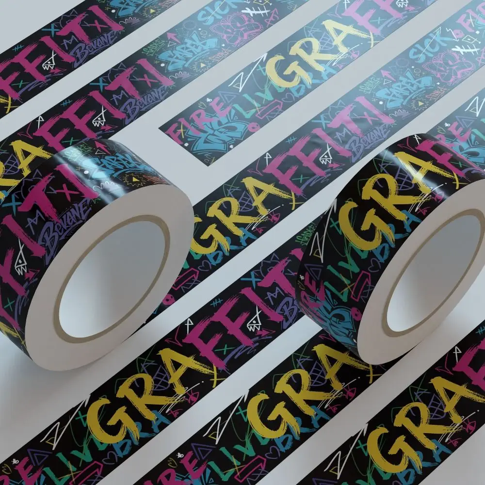 Waterproof PVC Sticker Tape Opaque Backing Tear Resistant Washi Tape Printed Surface Scratch Resistant Decorative Tape