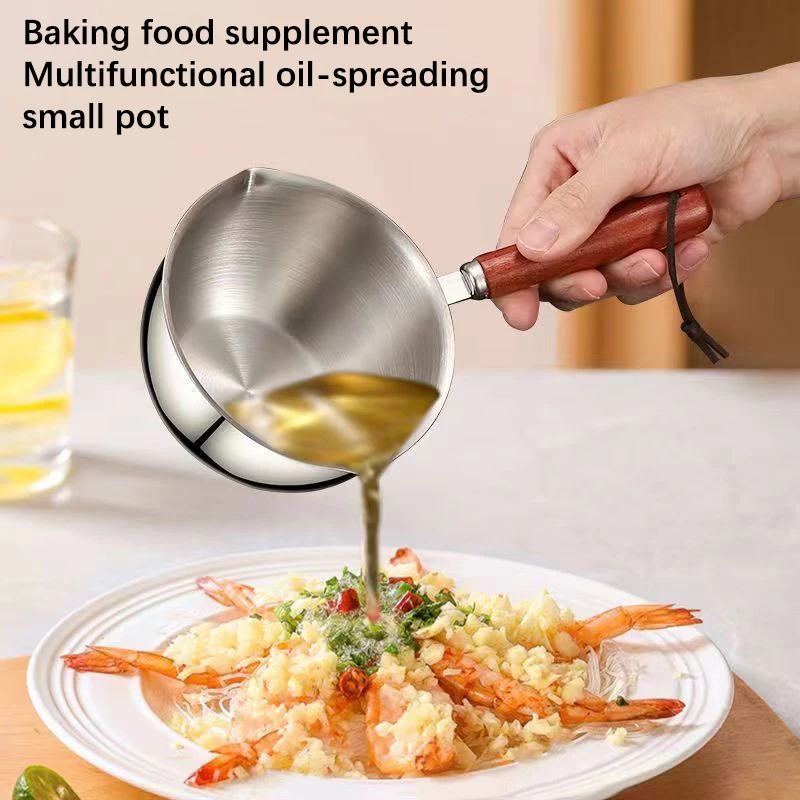 

Mini Oil Pot 410 Stainless Mini Hot Milk Pot Small Saucepan For Boiling Butter Melting Pot Butter Warmer Pan Outdoor Tableware