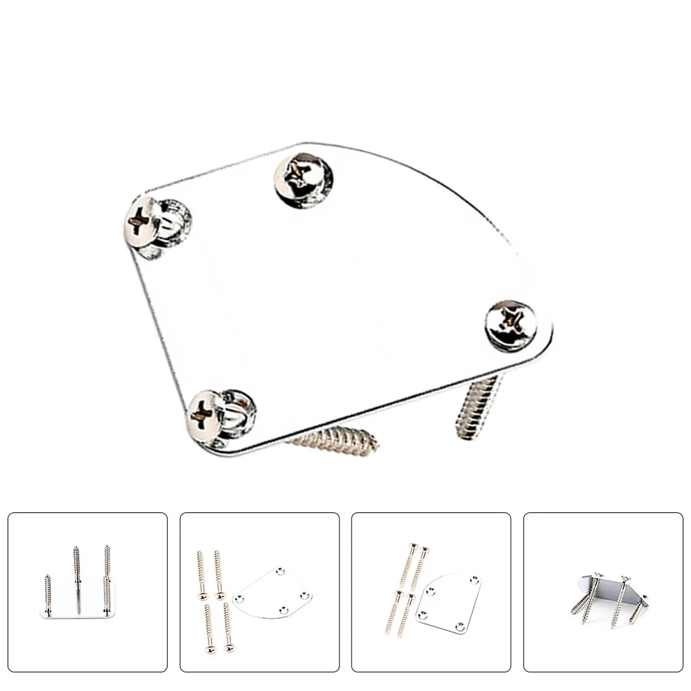 

1 Set Of Guitar Neck Plates Stainless Steel Reinforcement Board For Electric Guitar Bass Replacement Part Durable Metal Neck
