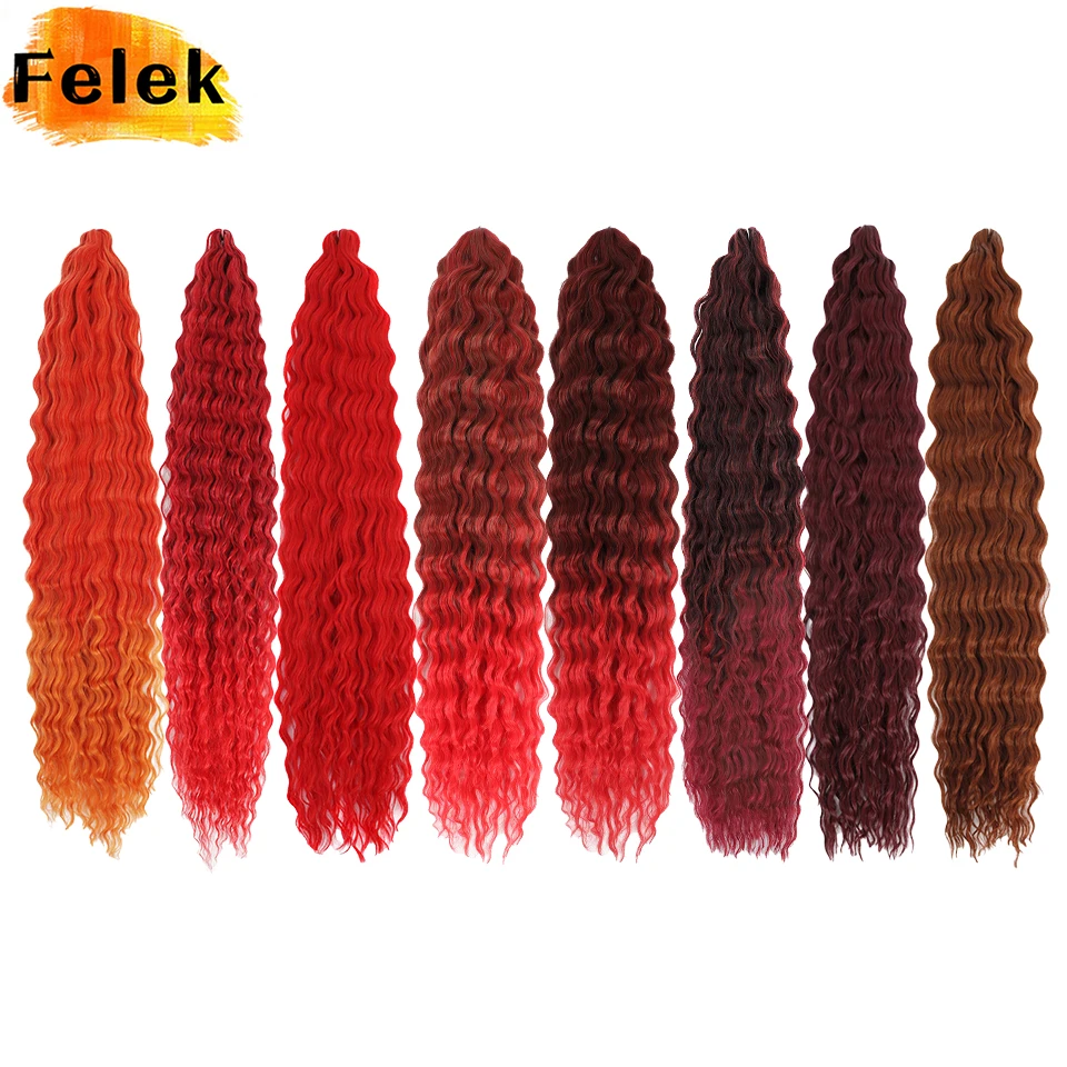 

Rainbow African Curls Hair Water Wave Twist Crochet Hair Ombre Blonde Pink Blue 22 30 Inch Synthetic Braiding Hair Extensions