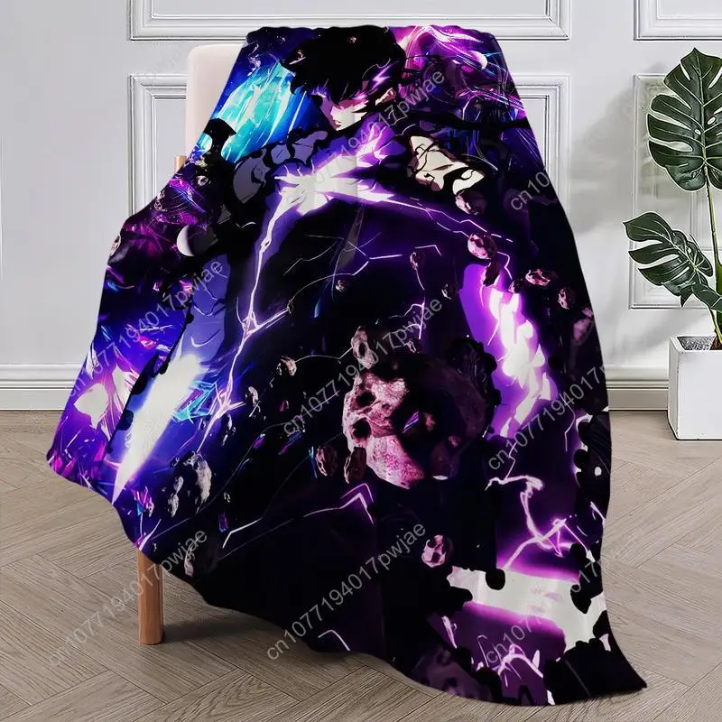 Anime Sung Jinwoo Blanket Plush Nap Sofa rug for Living S-Solo L-Leveling Room Office Bedroom Birthday Home Travel Kid Gifts