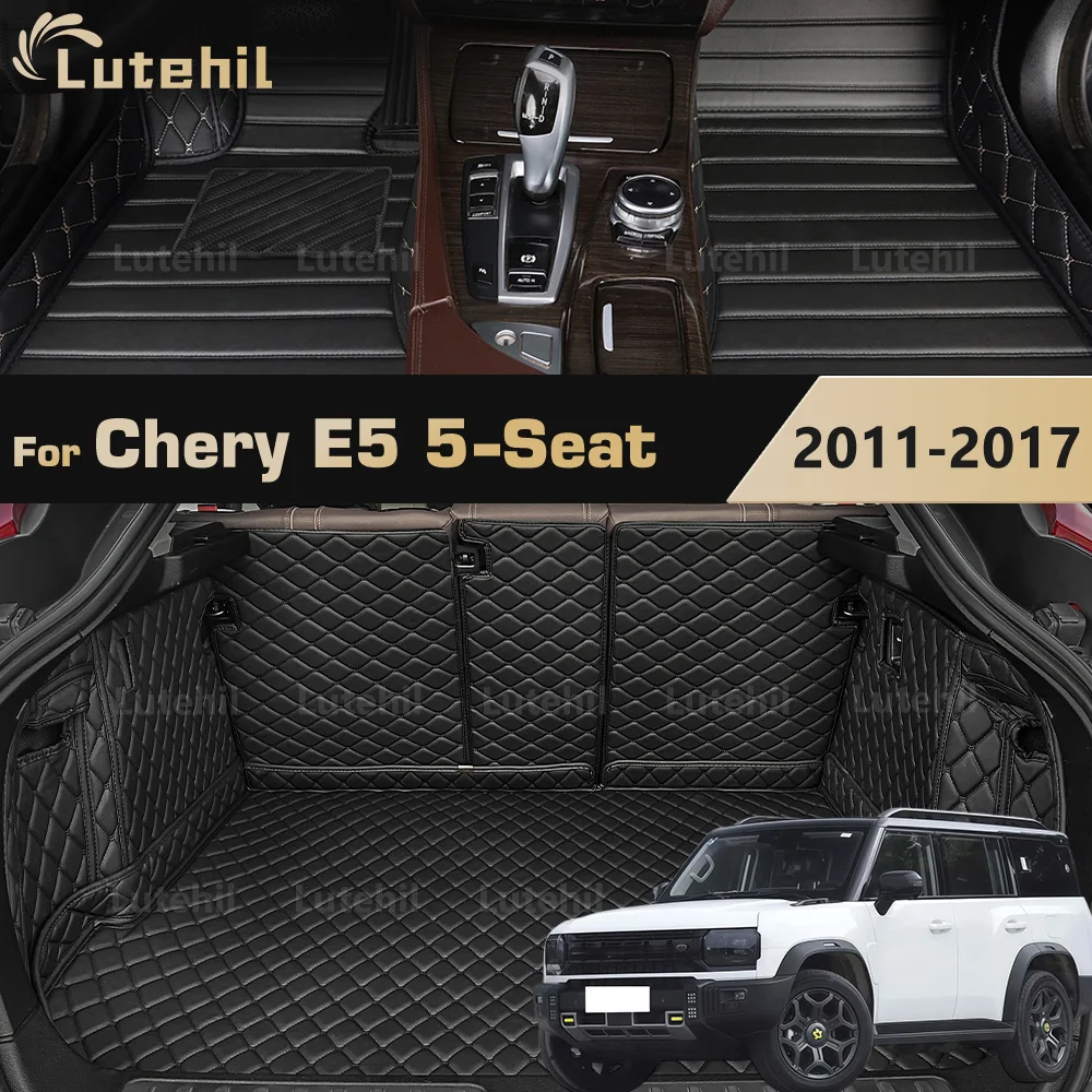 

Car Floor Mats For Chery E5 (5-Seat) 2011-2017 16 15 14 Trunk mat Cargo Liner Protection Carpet Custom Floor Liners Accessories