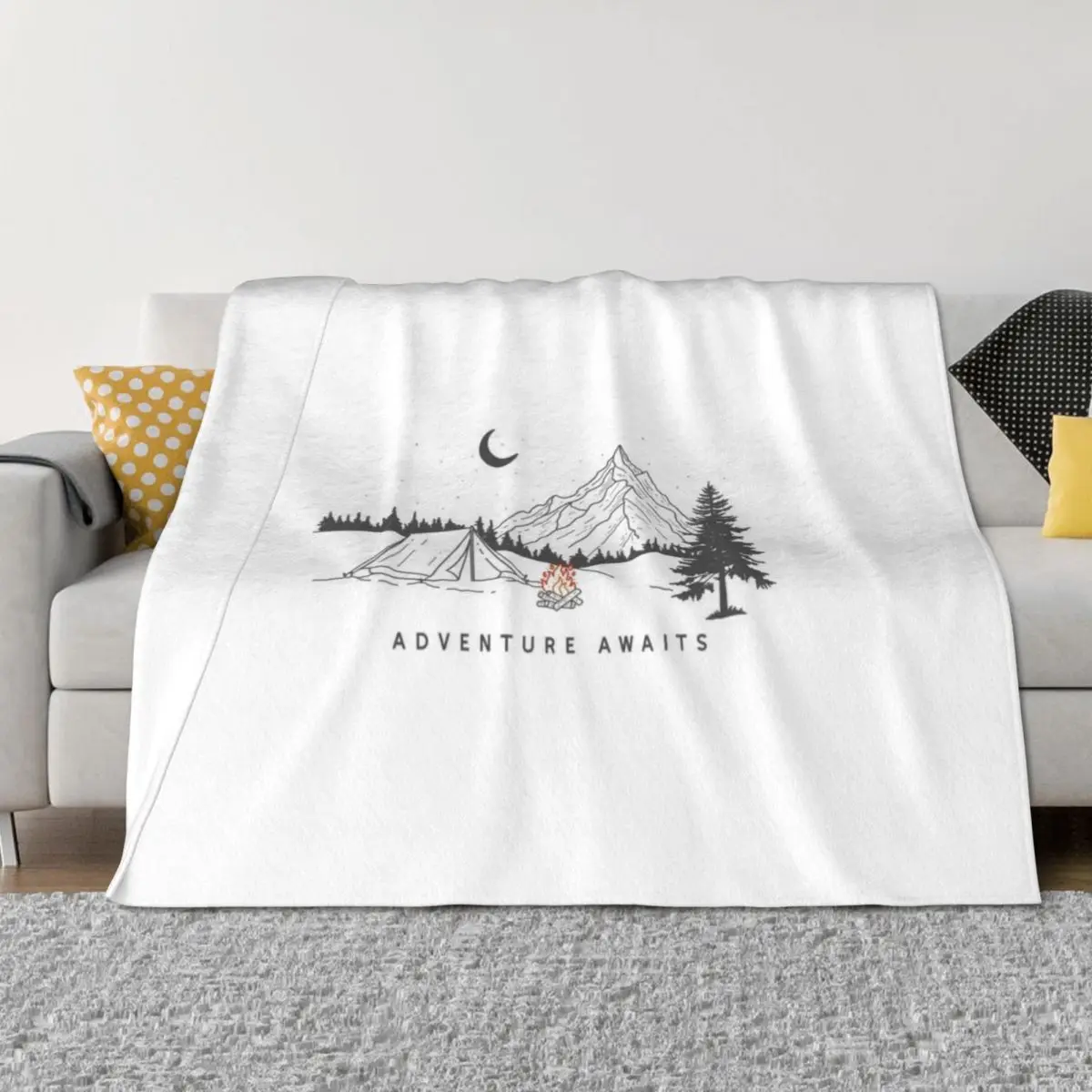 

Adventure Awaits Minimalist Throw Blanket Decorative Sofa Thin Bed linens Custom Blankets