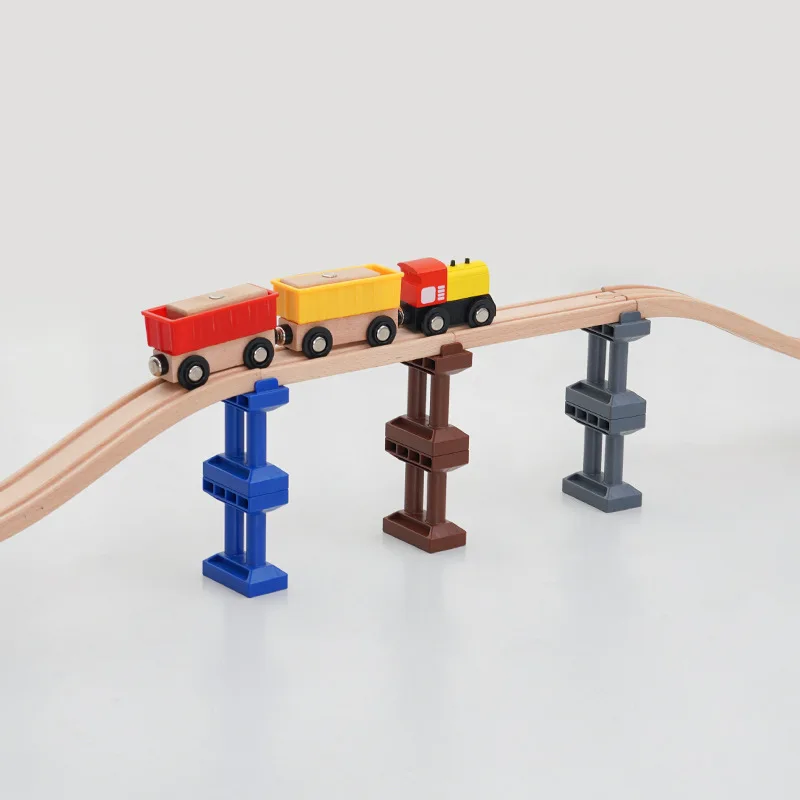 All Kinds of Bridge Piers Wooden Railway Train Track Accessories fit for All Brands Wooden Train Tracks Kids Educational Toys