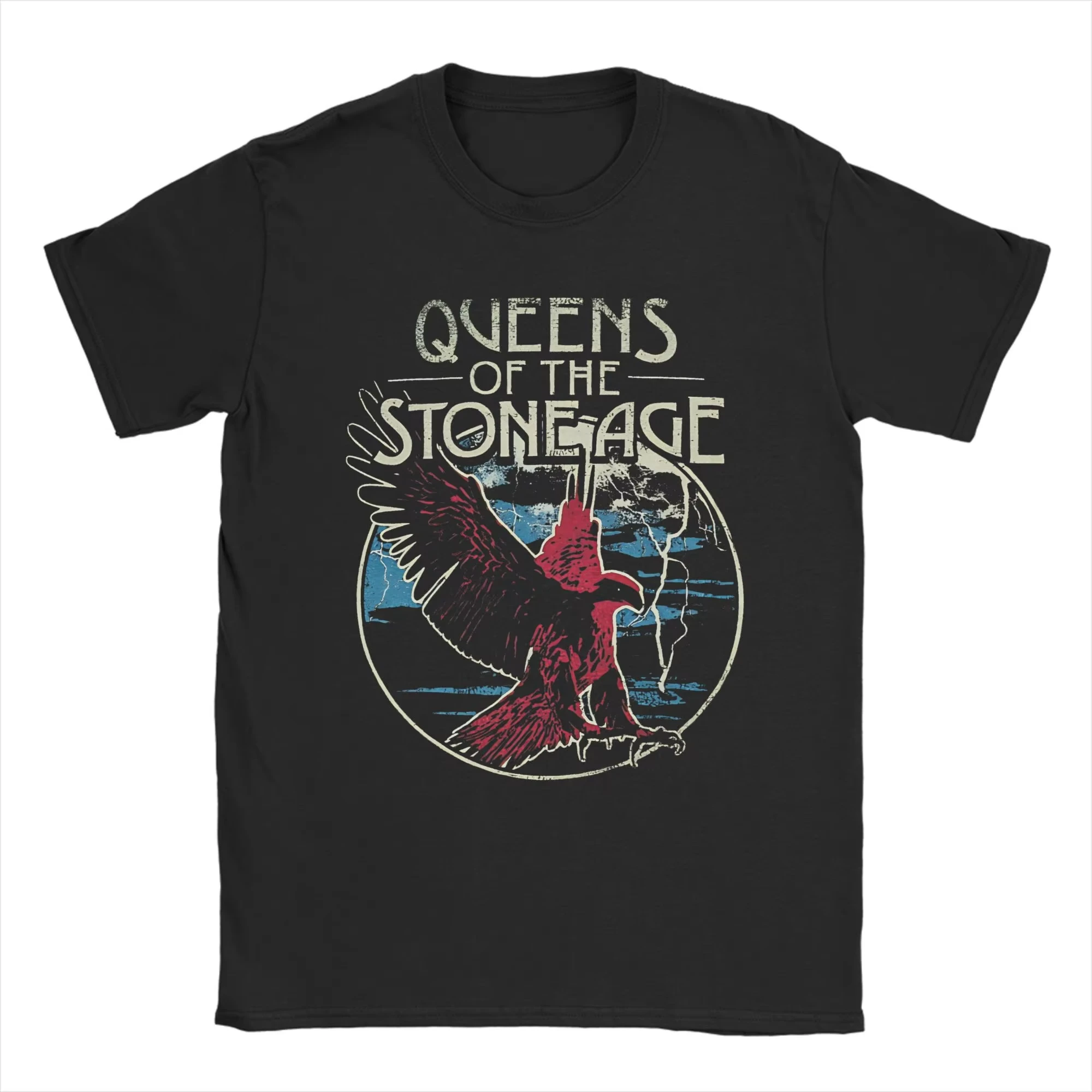 Vintage Rock Band Vintage Queens of The Stone Age Music Band T-Shirts Men Crewneck Cotton T Shirt 2026 Queens  Men's Tee Shirt