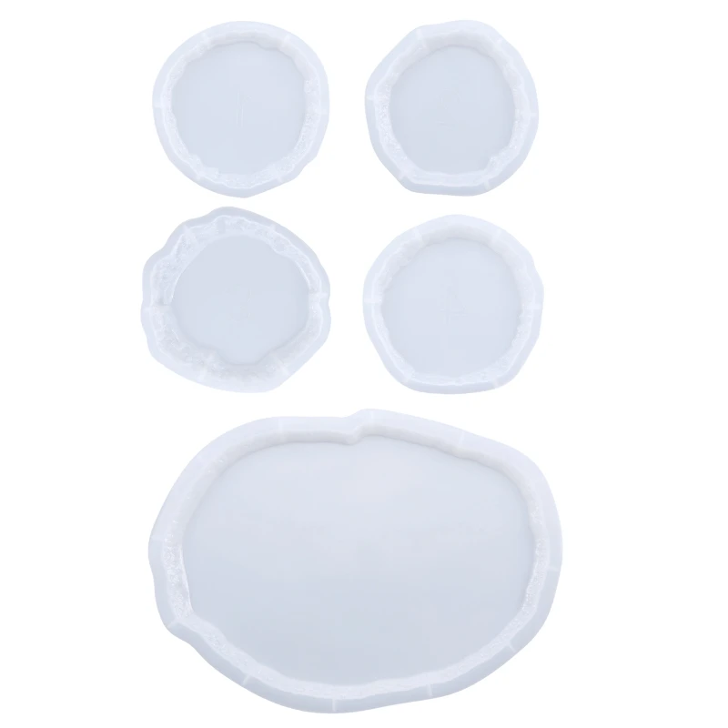 

5Pcs Diy Resin Epoxy Irregular Plate Tray Tea Mirror Silicone Mold Drop shipping