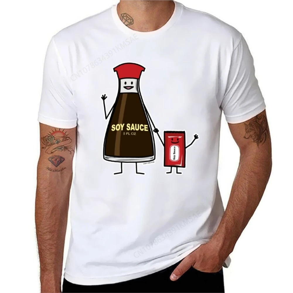 Soy Sauce Bottle Packet kid child condiment Asian T-shirt korean fashion heavyweights anime quick drying men t shirt