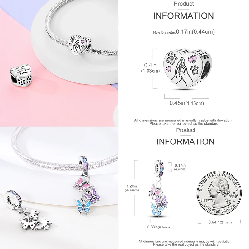 925 Sterling Silber Kaffeekanne Pfotenabdruck Koffer Kunstpalette Böser Blick Elefanten-Charm-Perlen Original DIY Armband Geschenk für Frauen – Detail 7