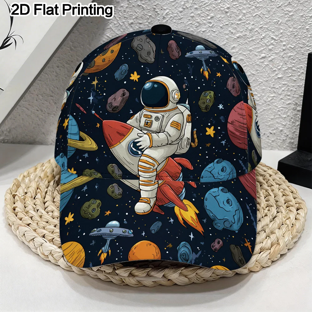 Unisex Space Adventure Astronaut Fully Printed Baseball Cap Is Lightweight Comfortable and Hand Washable Featuring an Adjustable