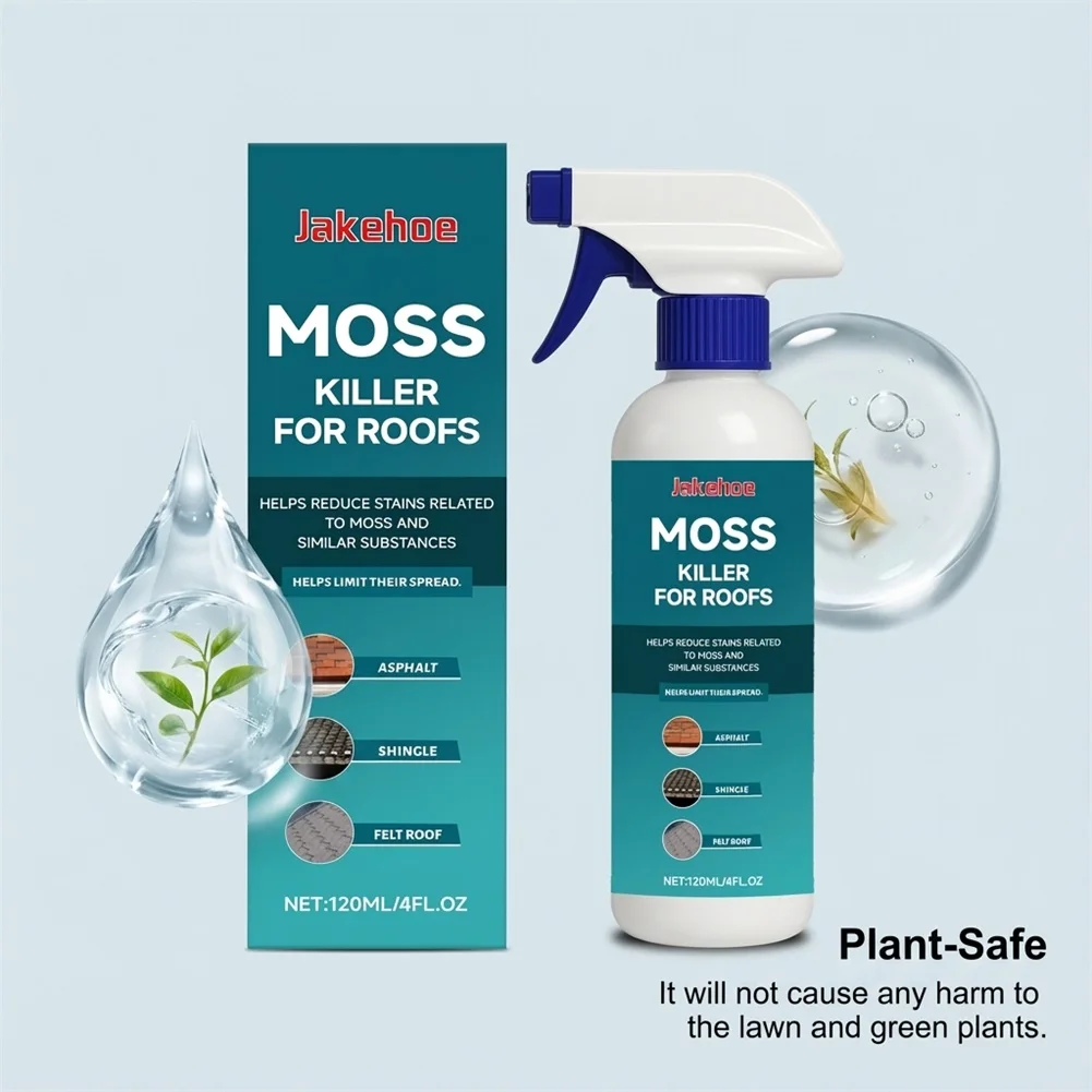 Roofs Moss Remover For Shingles Outdoor Algae Mold Cleaner Concentrate Long Term Moss Prevention Spray Safe For All Roofs Types