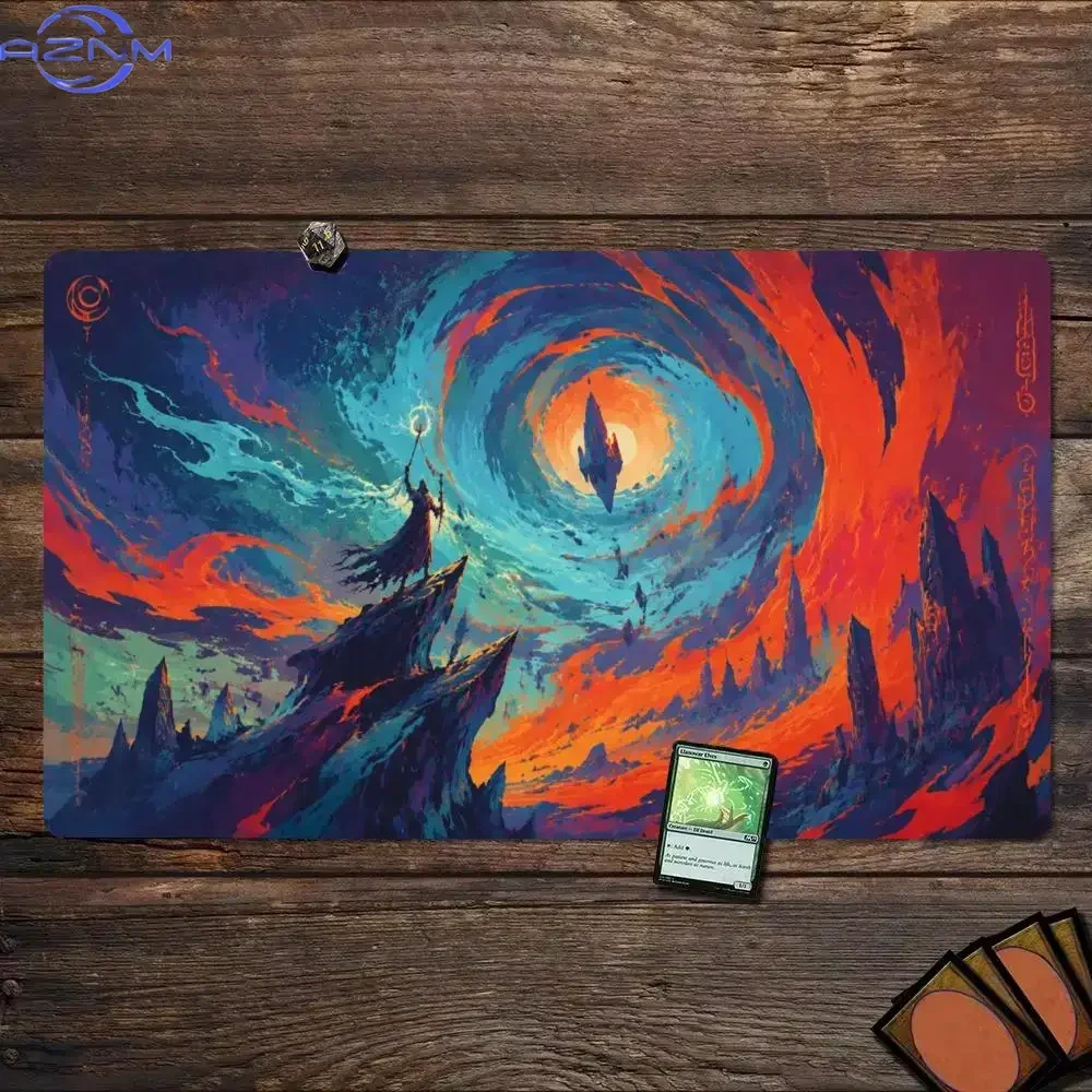 Fantasy Cosmic Vortex Mage Frog Sorcerer Shadow Beast TCG Playmat  Duel Mat Non-Slip Durable Stitched Edge Table Pad
