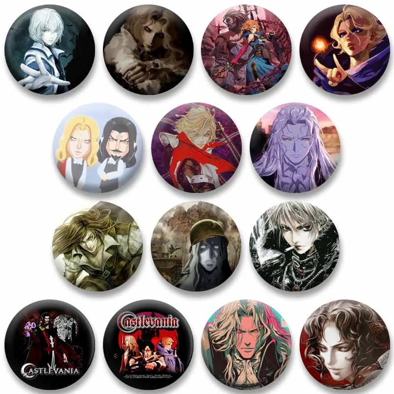 Castlevania Symphony of The Night Anime Brooch Game Figure Deluxe Alucard Trevor Belmont Sypha Enamel Pins Cartoon Badge on Bag