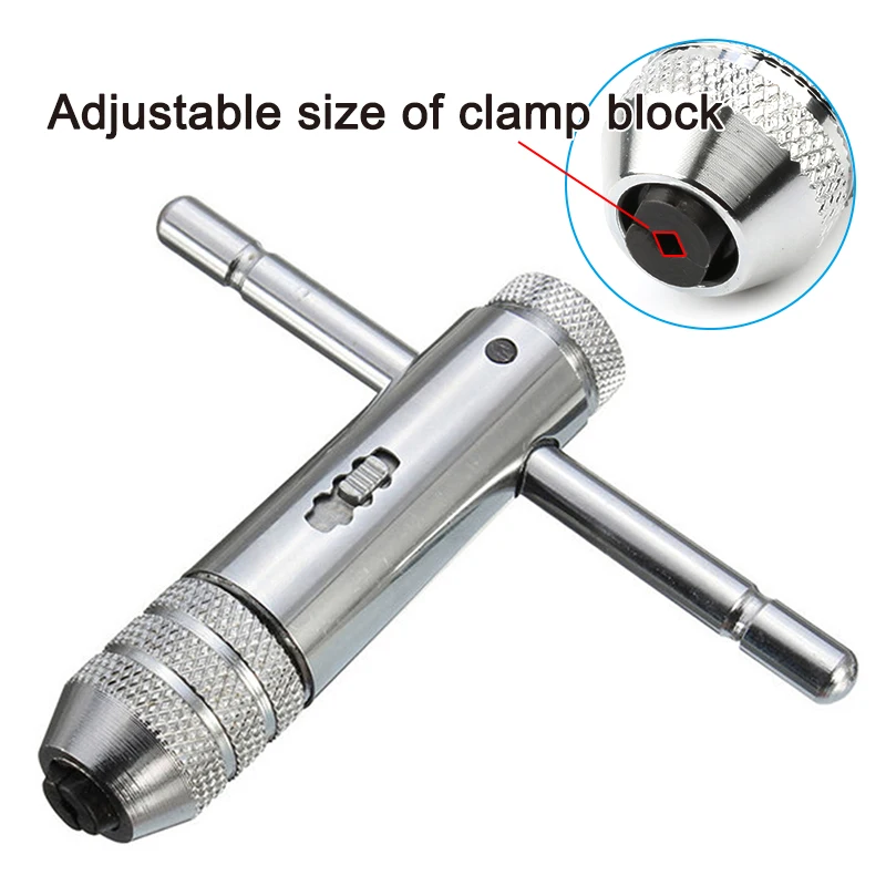 M3-M8 Adjustable Ratchet Hand Tap Wrench M5-M12 Extended Tapping Forward and Reverse Tapping Tool Accessories