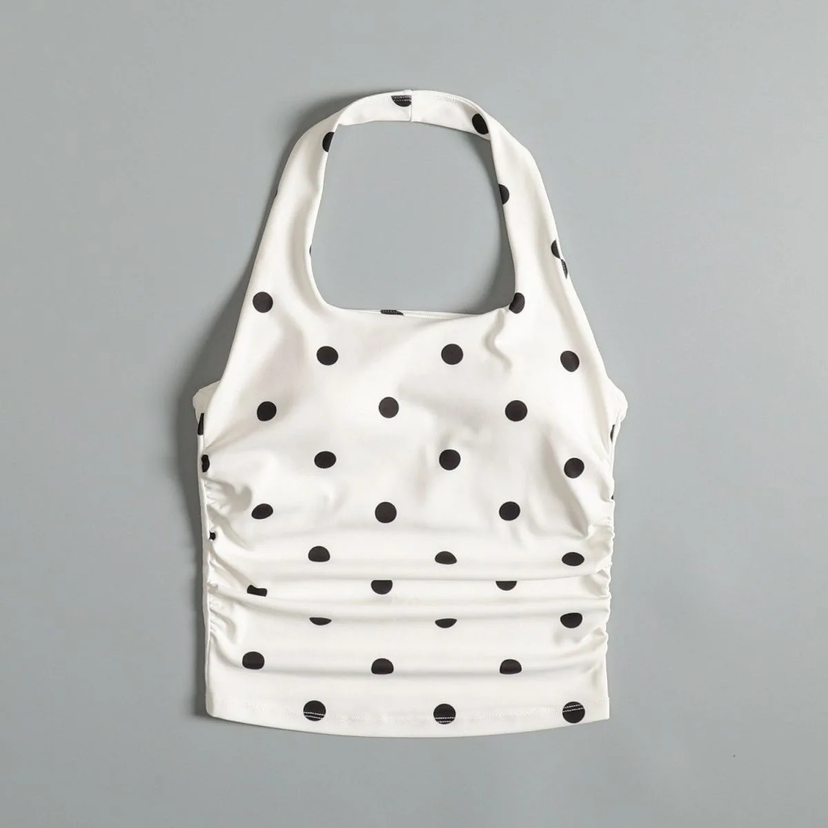 Girls Summer Vest Babys Korean Version Polka Dot Short Style Fashionable Hanging Neck Inner and Outer Top