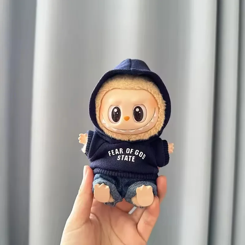 Labubu 17cm Clothes Idol Dolls Sitting Party The Monster Outfit Accessories Clothing DIY Kids Gift Hoodie Jeans