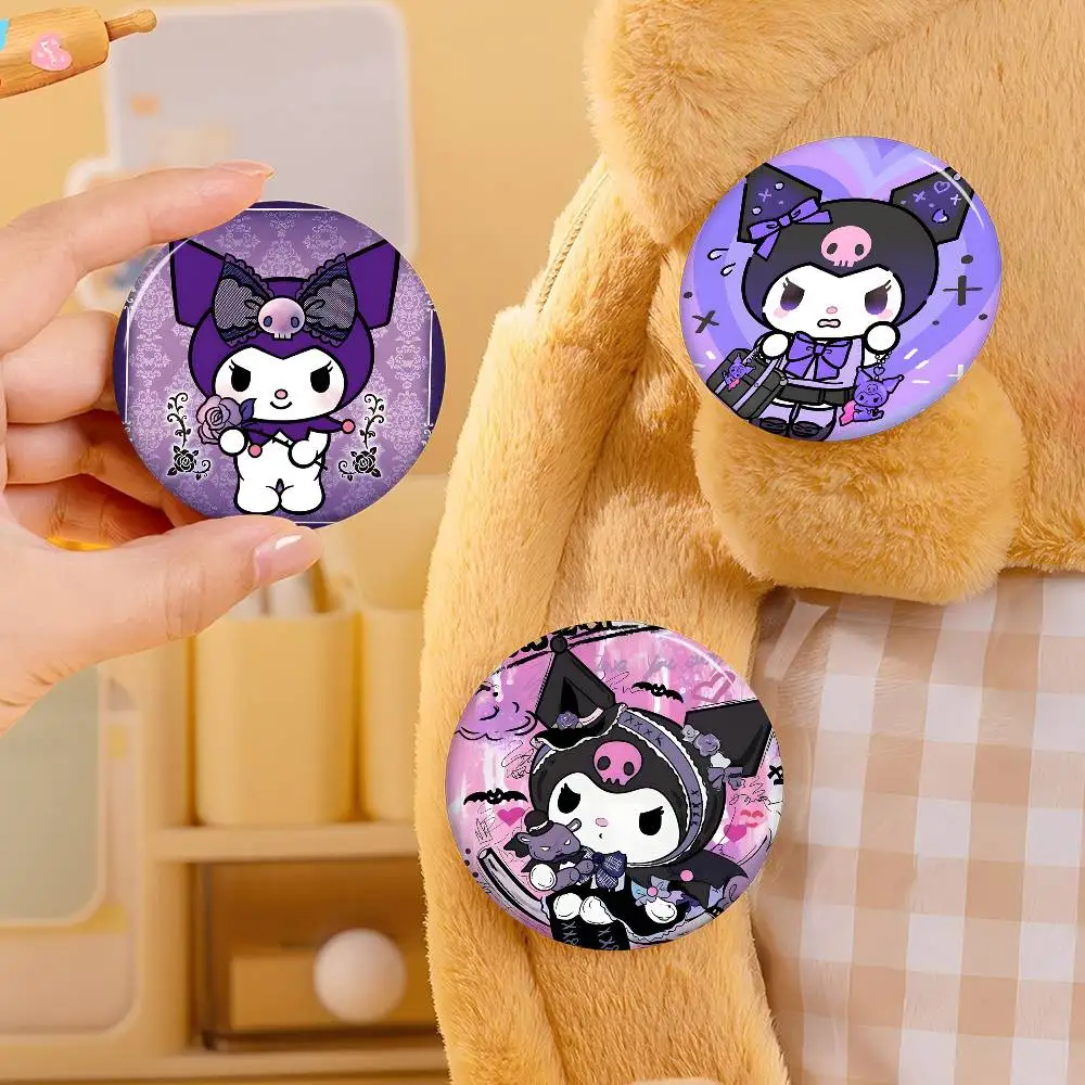 Cute Cartoon K-Kuromi Anime Button Pin Handmade Brooch for Clothes Cartoon Badge Backpack Decoration Jewelry Accessories